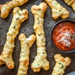 Cheesy Halloween Breadstick Bones