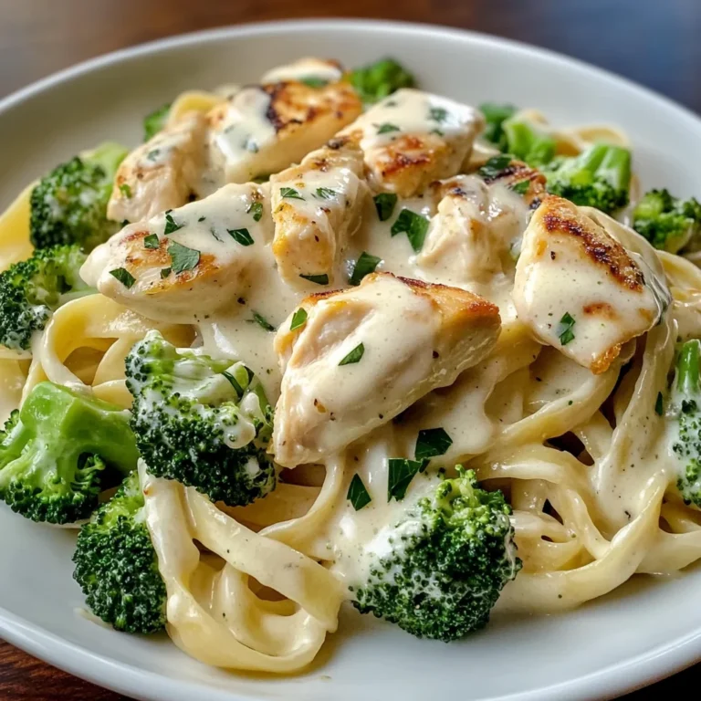 Creamy Chicken Alfredo with Broccoli & Fettuccine