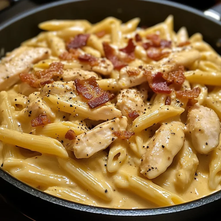 Creamy Honey Dijon Chicken Pasta with Crispy Bacon