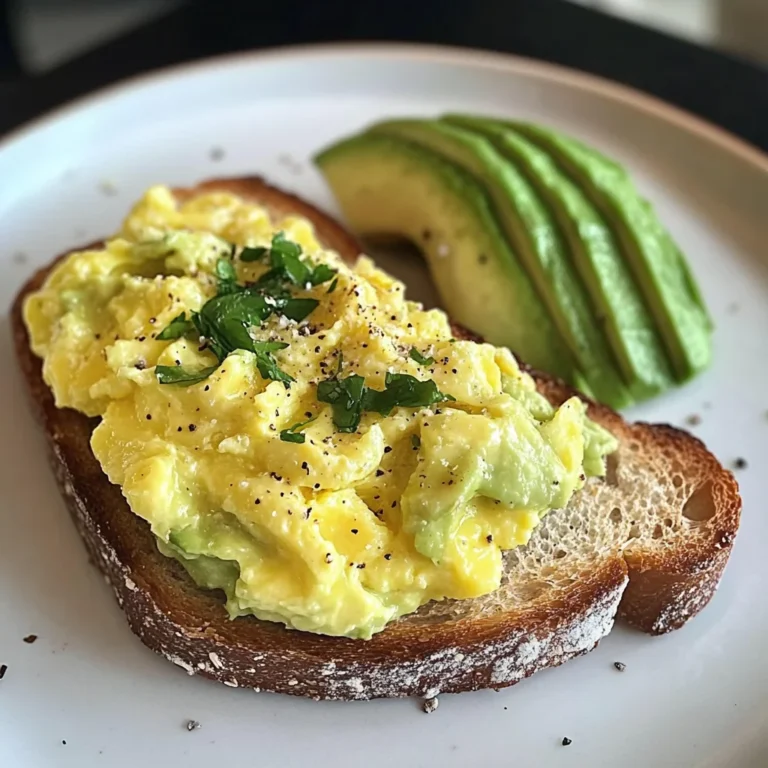 Creamy Scrambled Eggs with Avocado Toast & Iced Matcha Latte