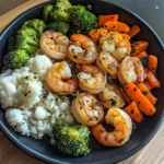 Garlic Butter Shrimp with Steamed Rice & Mixed Vegetables