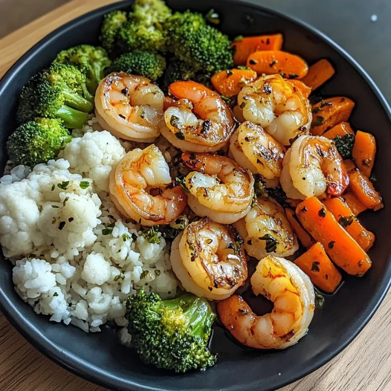 Garlic Butter Shrimp with Steamed Rice & Mixed Vegetables