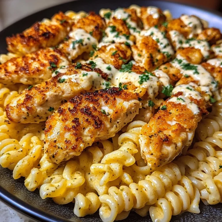 Garlic Parmesan Chicken Rotini in ThreeCheese Cajun Cream Sauce