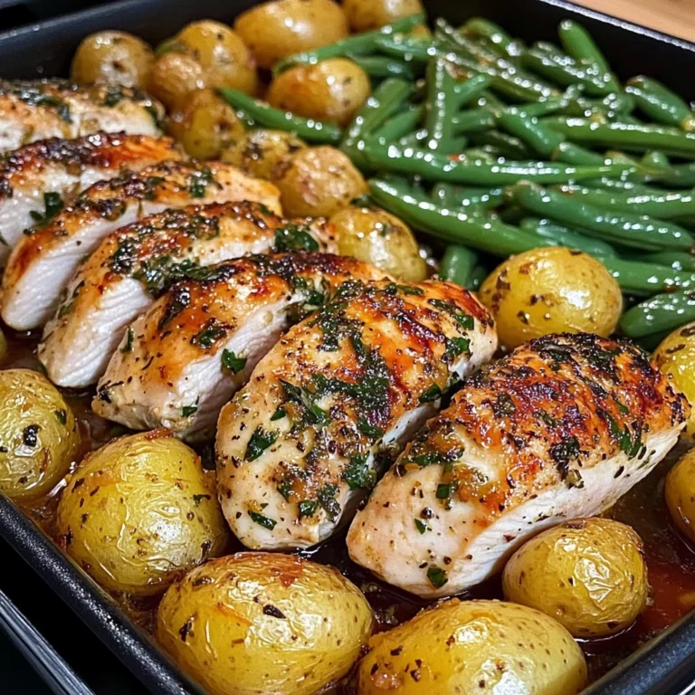 One-Pan Garlic Herb Chicken with Potatoes & Green Beans