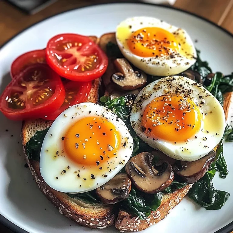 Savory Breakfast Plate with Soft Eggs, Toast & Greens