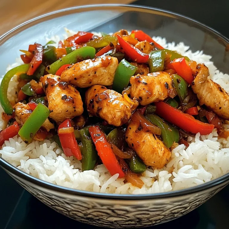 Spicy Chicken Stir-Fry with Peppers & Rice