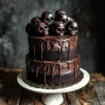 Vegan Chocolate Layer Skull Cake