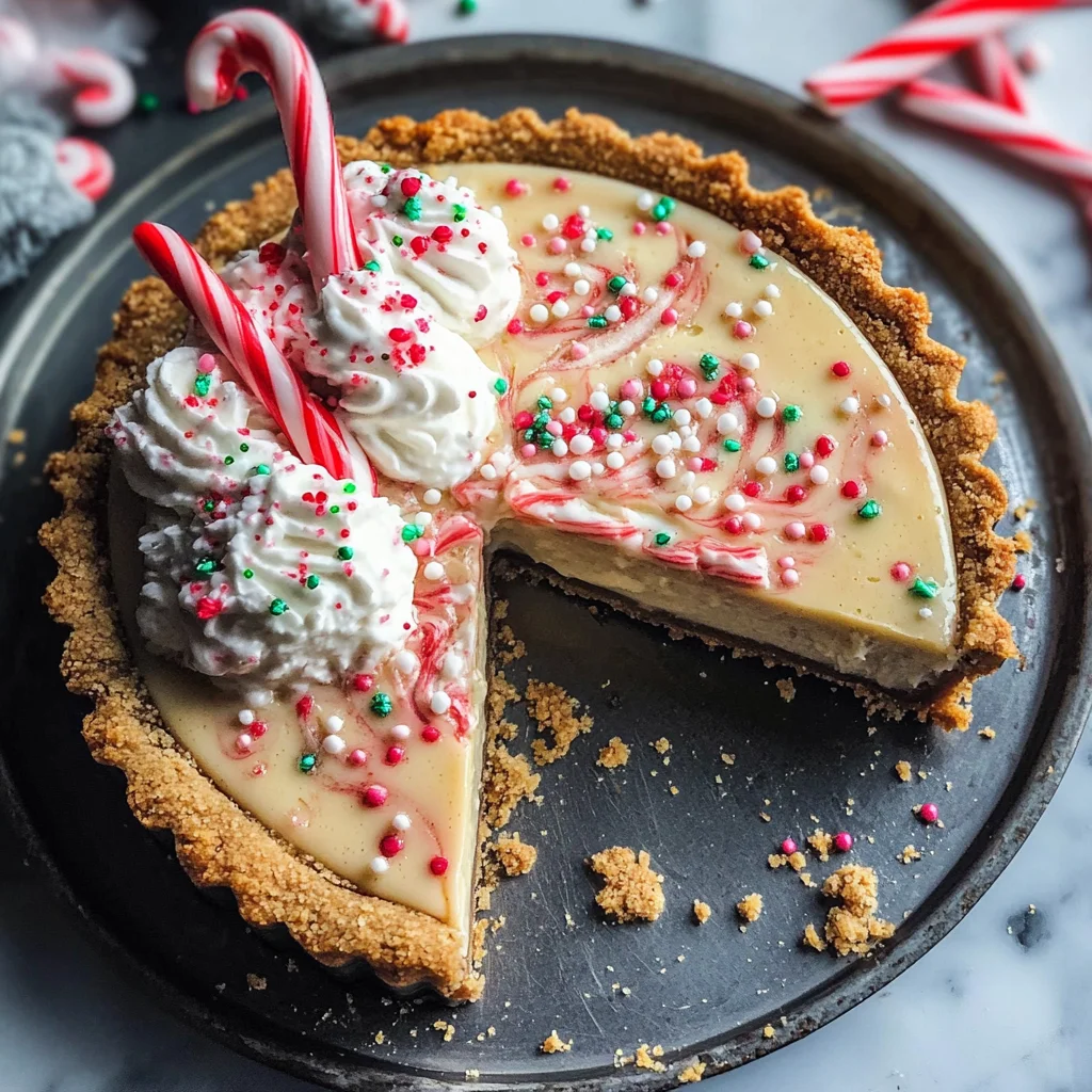 White Chocolate Candy Cane Pie