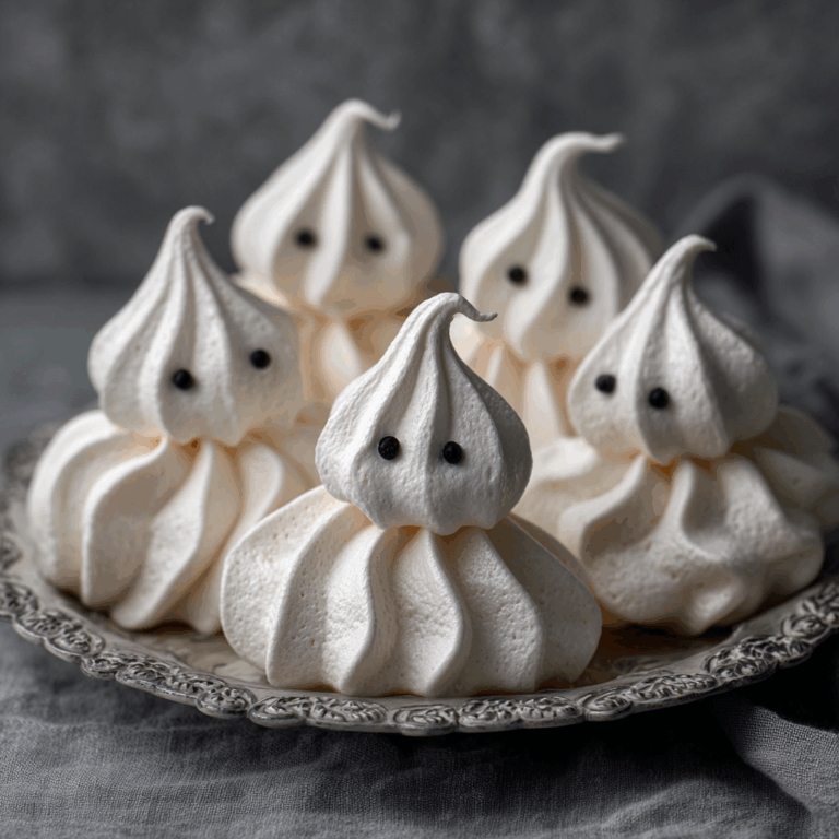 Ghost-Shaped Meringue Cookies