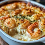 Keto Garlic Shrimp Au Gratin